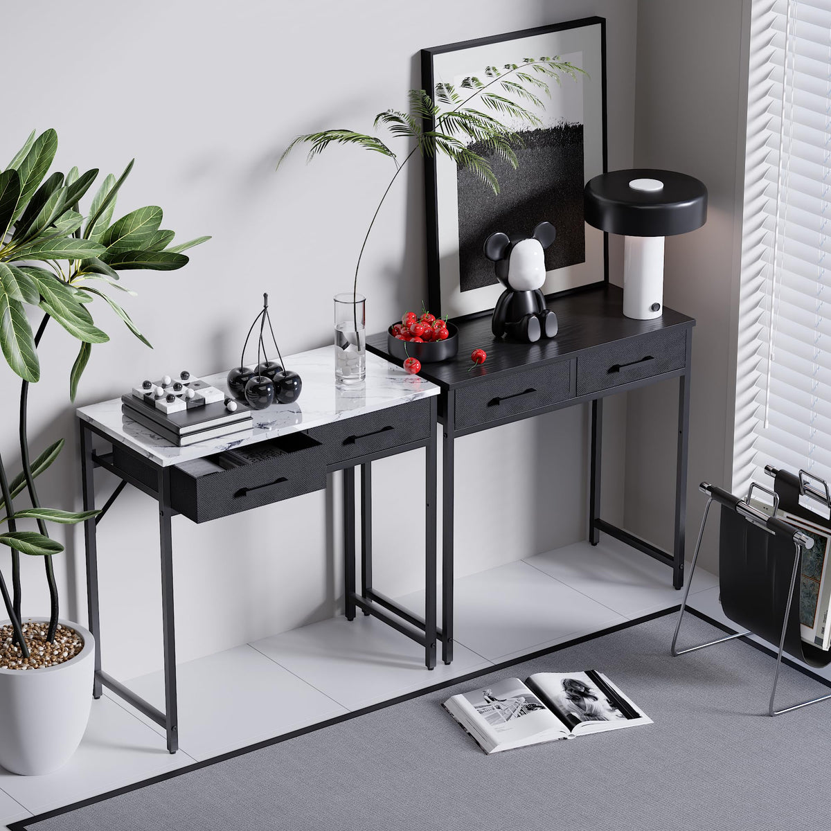 Sturdy Pamray desk with adjustable feet for stable use.