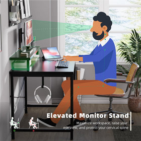 Pamray desk with X-brace offers sturdy stability for focused work.