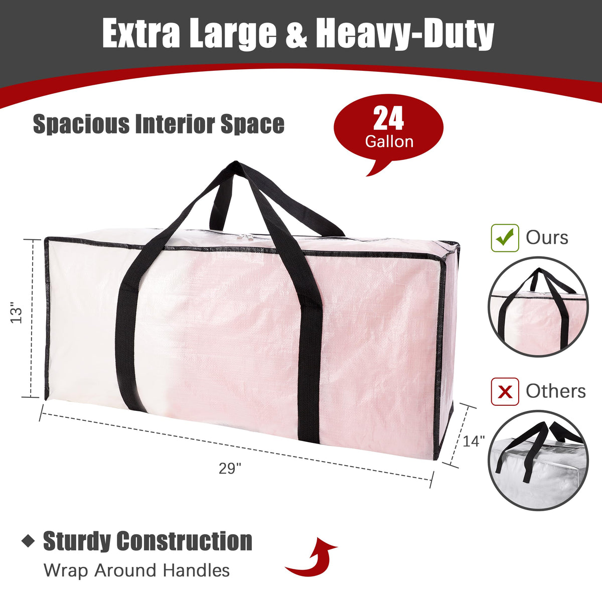 Panda Joys bag folded flat to save space
