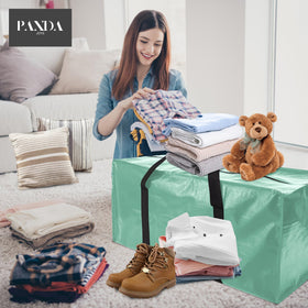 Panda Joys teal bag with side handles offering stable transport