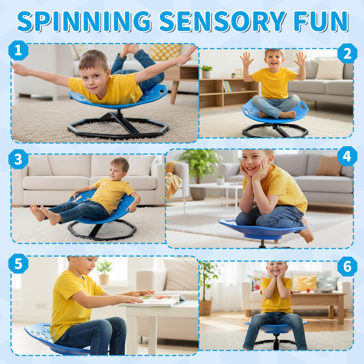 Pandapop Spinning Chair enhances balance and coordination through active spinning.
