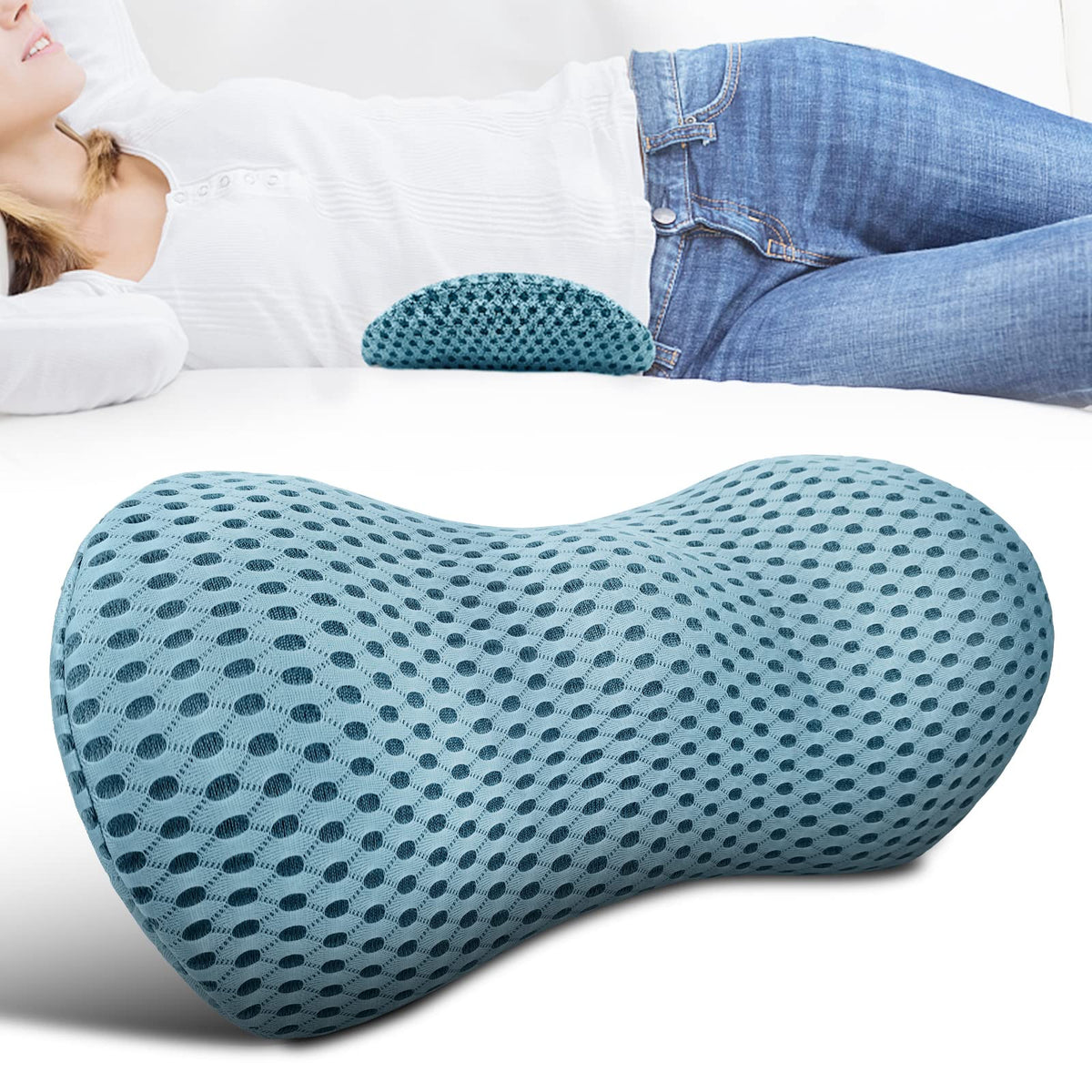 Panduo lumbar support pillow on an office chair offering ergonomic support