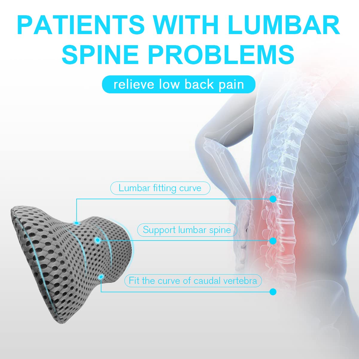 Panduo office-chair lumbar support helps maintain proper alignment at the desk