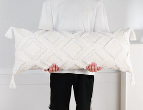 PANOD decorative lumbar pillow cover close-up showing plush chenille texture.