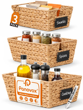 Panovox pantry organizers 3-piece set neatly organizes shelves and reduces clutter