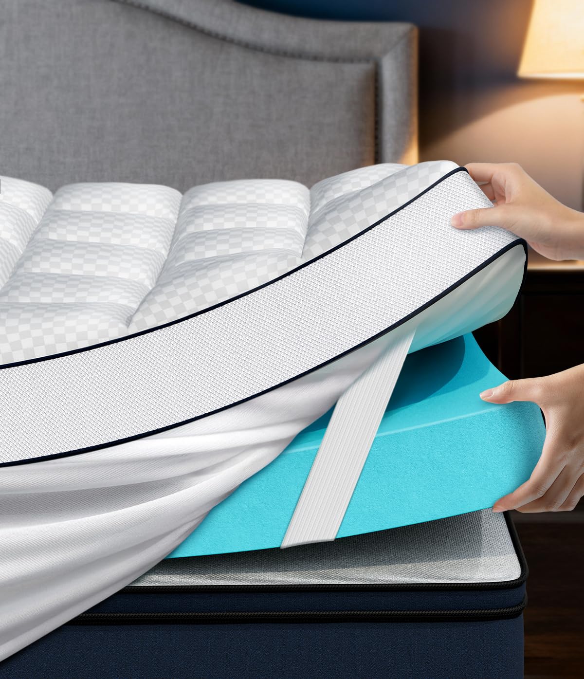 Panyu dual-layer topper offering customizable softness and support for queen-size beds.