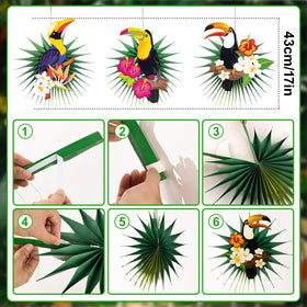 PAPER JAZZ 14-inch dark green lantern enhances jungle vibe