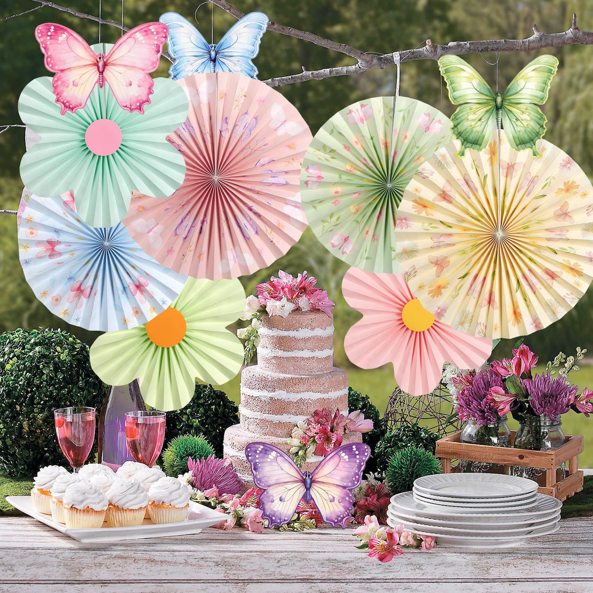 PAPER JAZZ Butterfly Flower Paper Fan packaging designed for easy storage