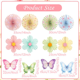 PAPER JAZZ Butterfly Flower Paper Fan garden party setup enhances outdoor celebrations