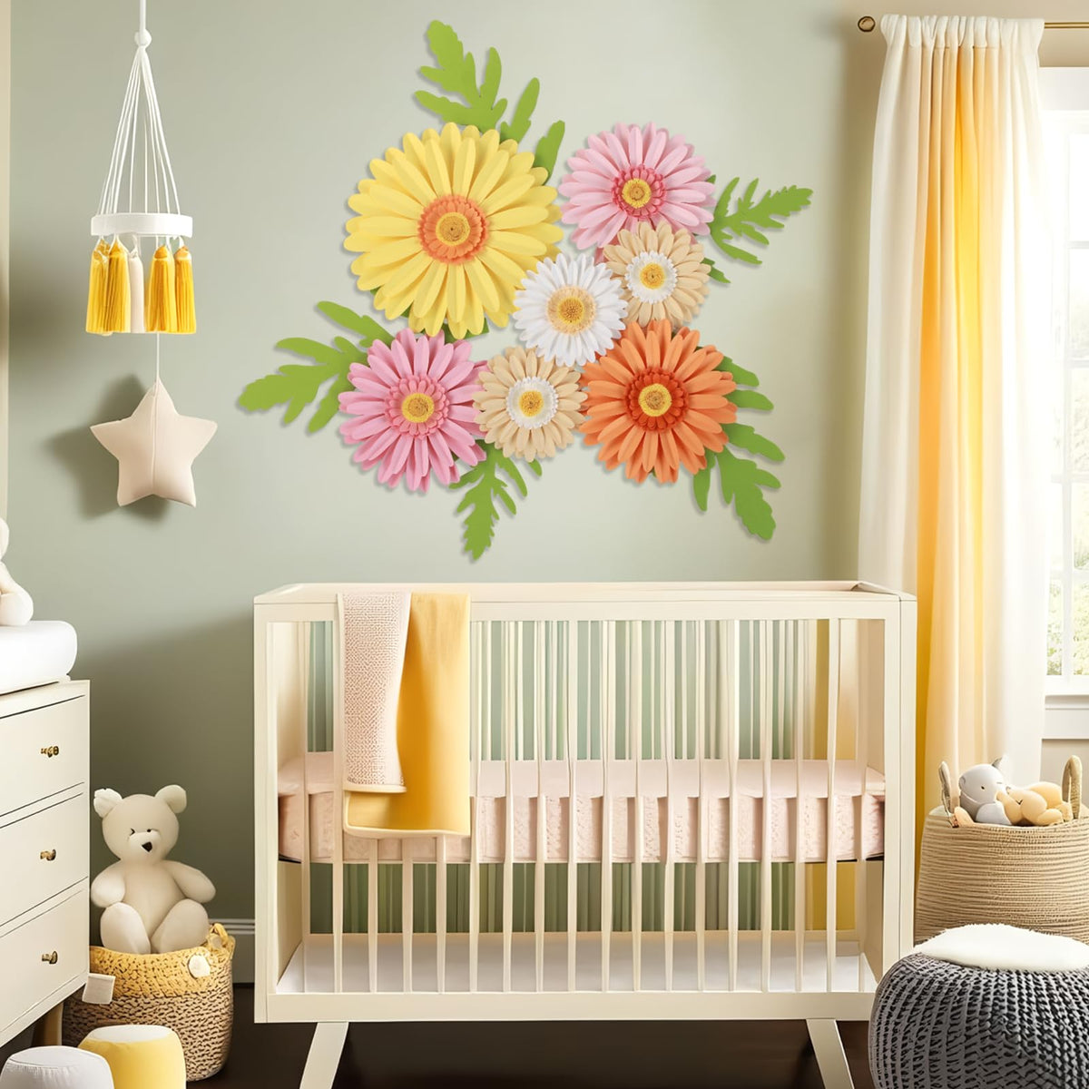 Paper Jazz Daisy Giant wall decor classroom bulletin-board for cheerful learning spaces.