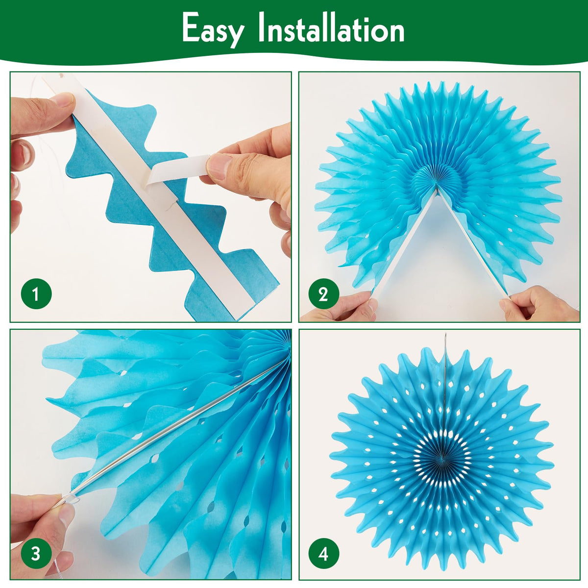 PAPER JAZZ Flowers 25cm yellow flower folding fan highlights décor.