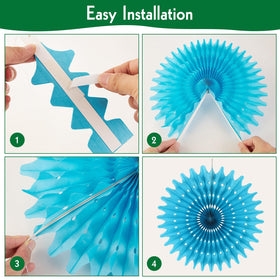 PAPER JAZZ Flowers 25cm yellow flower folding fan highlights décor.