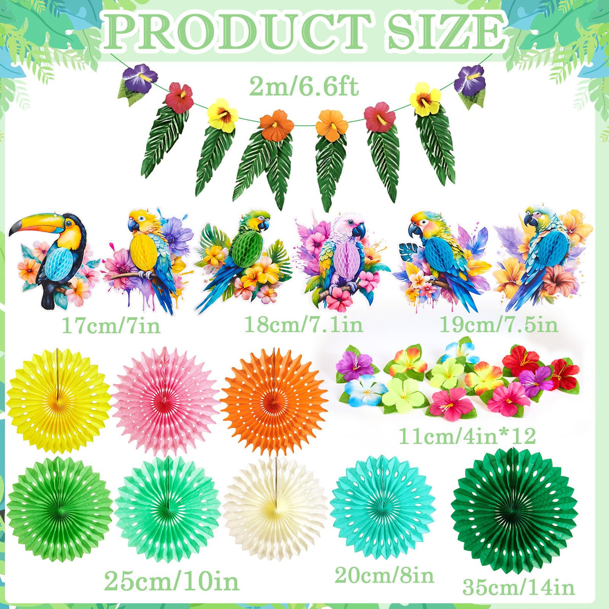 PAPER JAZZ hibiscus blooms add vivid color for a tropical party.