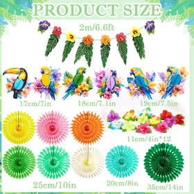 PAPER JAZZ hibiscus blooms add vivid color for a tropical party.