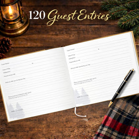Front-and-back pages of Paper 'n Such guest book capturing guest memories and tips.