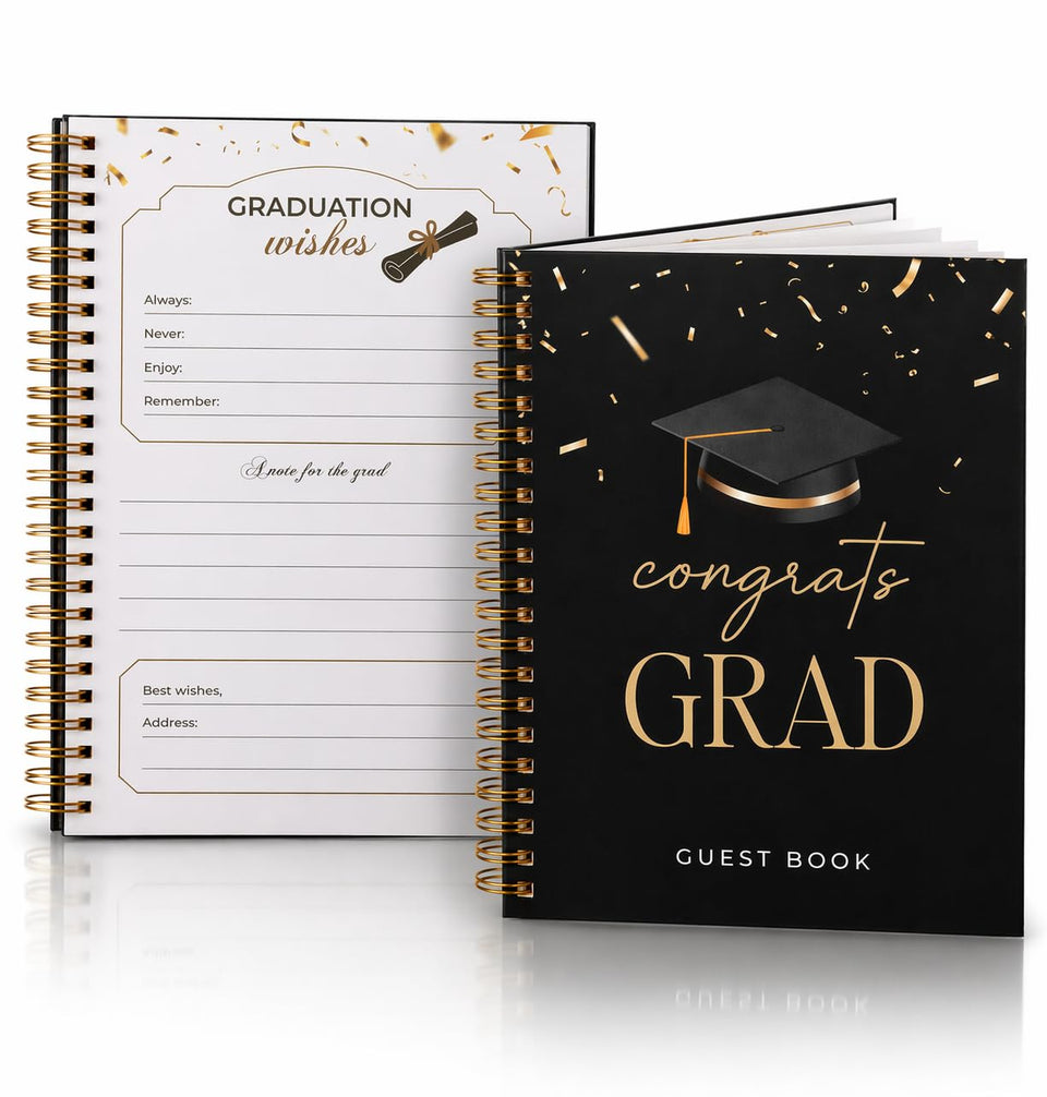 Paper 'n Such graduation guest book with black cover captures memories in style