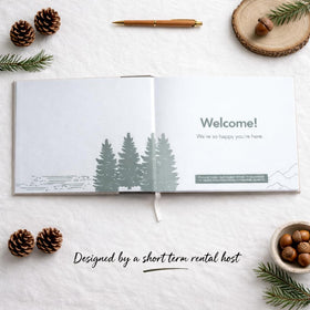 Paper 'n Such guest book in 10x8 size, roomy notes for cabins and rentals.