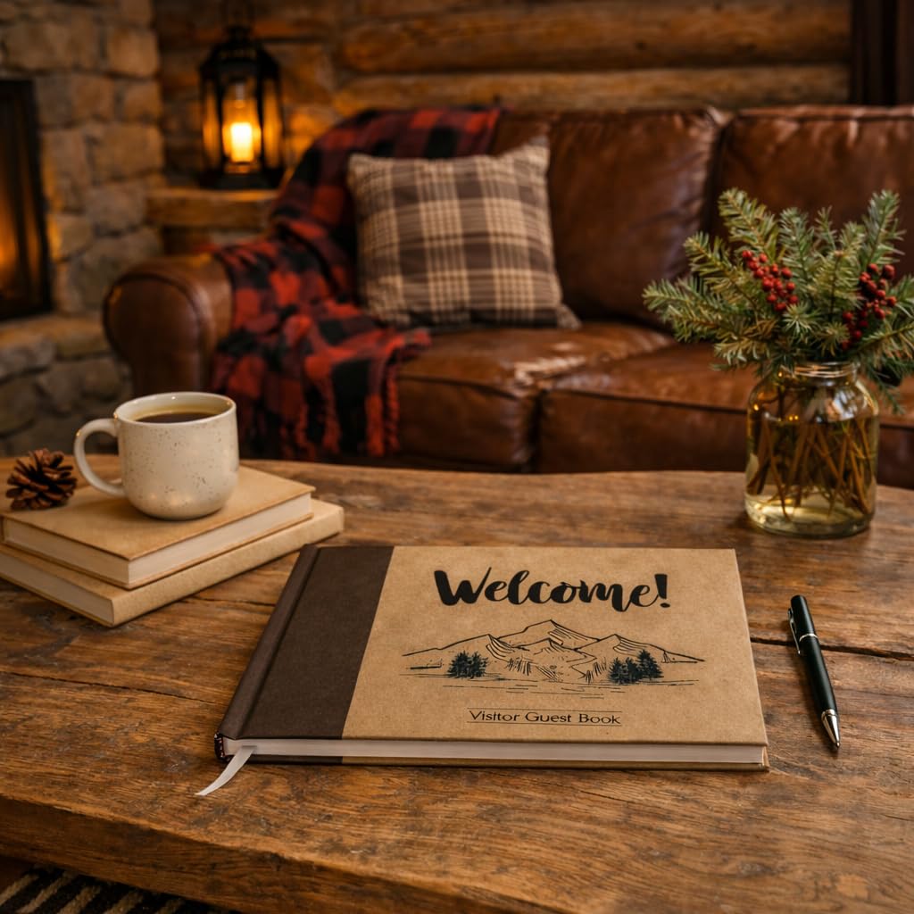 Ideal for vacation properties with Paper 'n Such guest book for feedback.