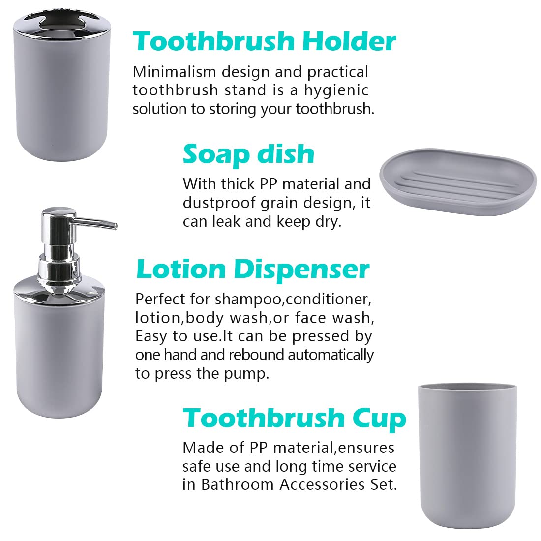 Papillon gray toothbrush holder with three openings for tidy brushes.