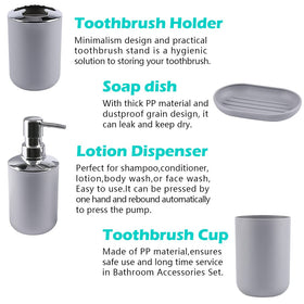 Papillon gray toothbrush holder with three openings for tidy brushes.