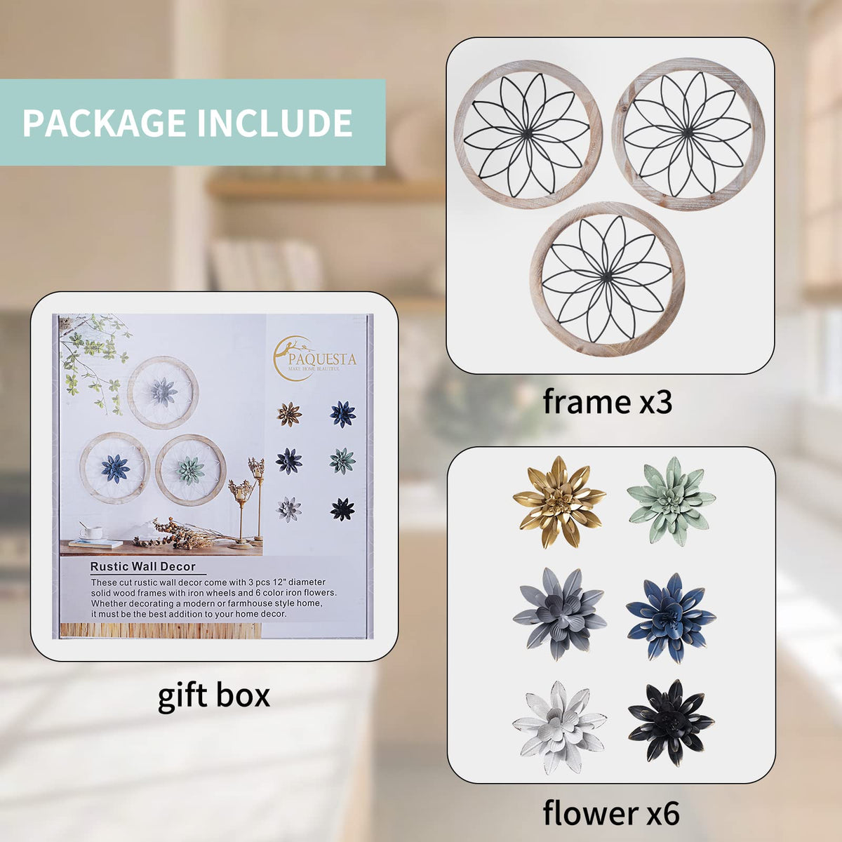 Paquesta interchangeable flowers black close-up adds bold contrast for focal walls.
