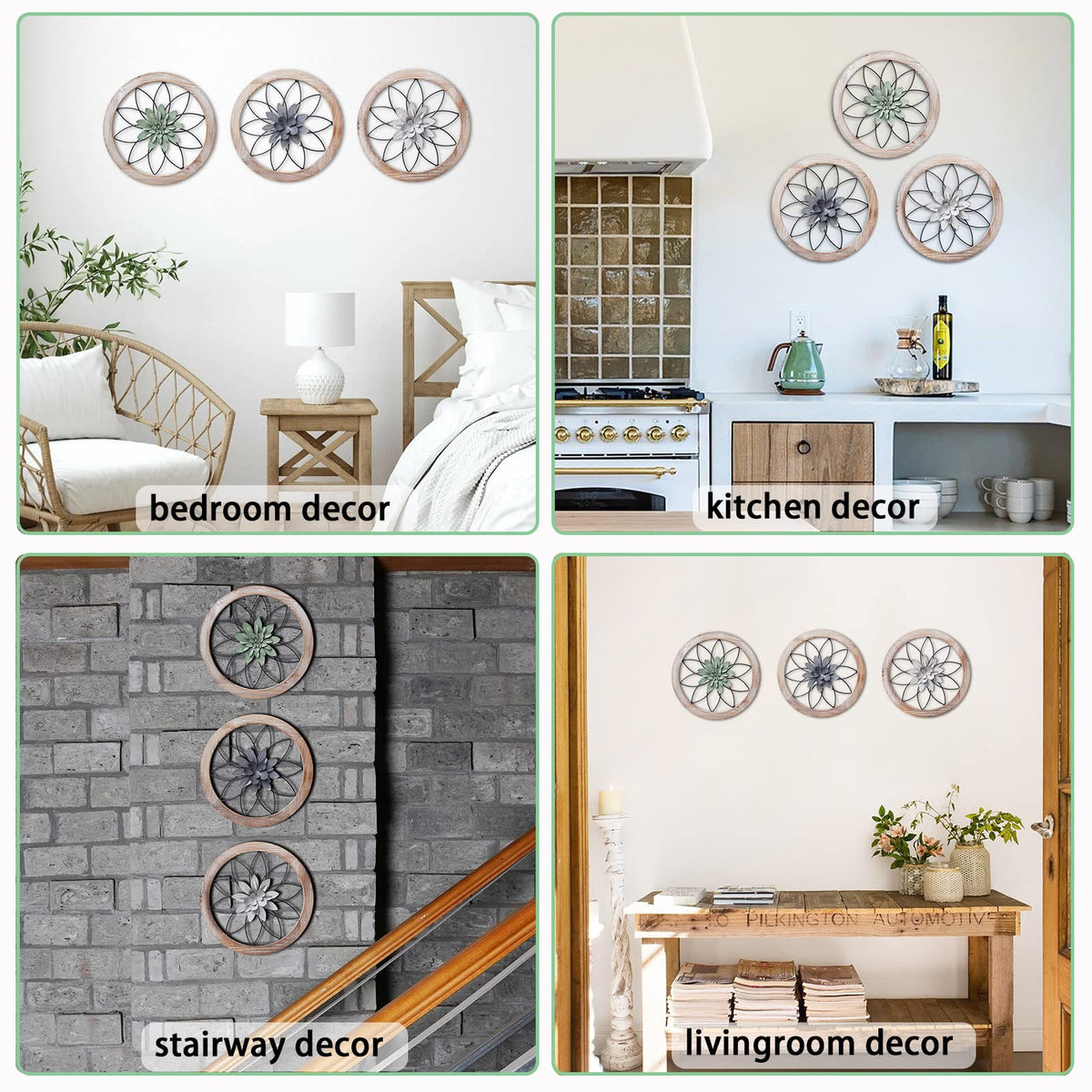 Paquesta interchangeable flowers green and gold close-up enhances cottage-inspired vibes.