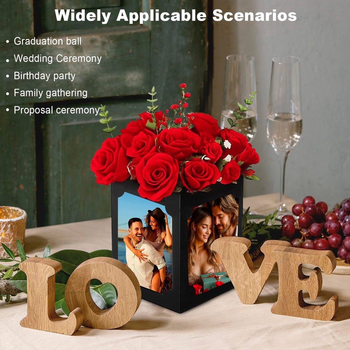 PARAQUIP 7x7x9-inch centerpieces offer ample space for décor.