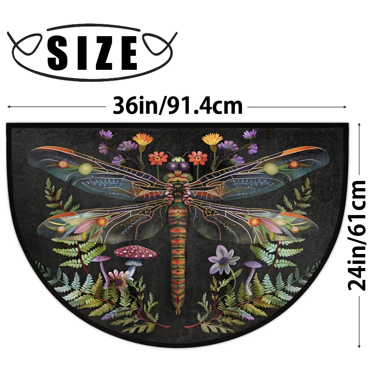 Pardick doormat dragonfly design provides non-slip backing for safe indoor outdoor use.