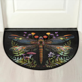 Pardick dragonfly decor mat adds color to living rooms and foyers.