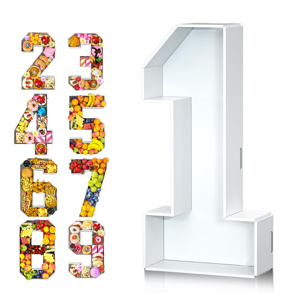 Paready fillable number 1 box ready to hold desserts and treats.