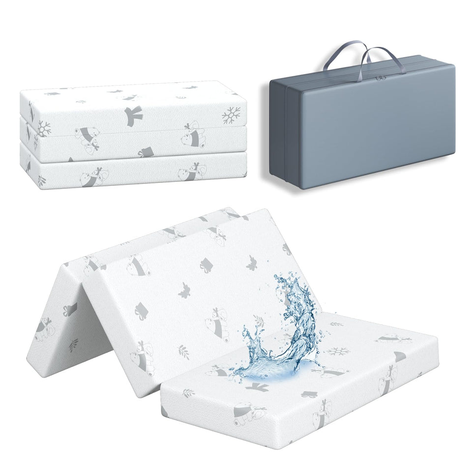 Pareler Bear trifold topper front view for portable comfort and storage.