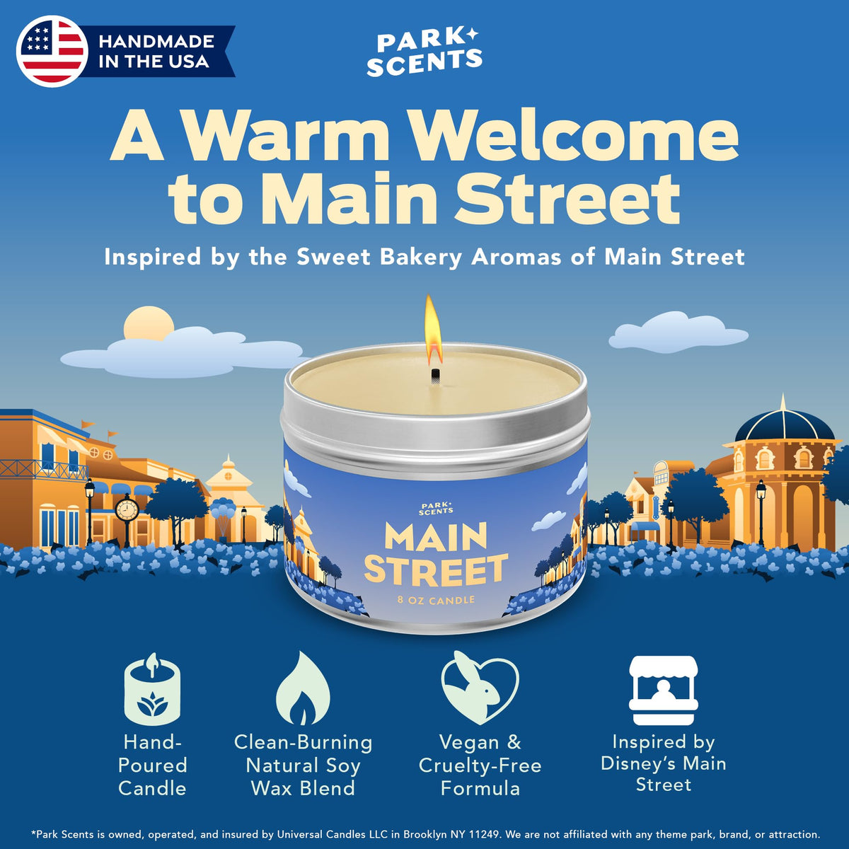 Park Scents main street vanilla candle jar fills spaces with inviting sweetness