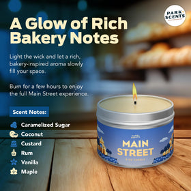 Park Scents vanilla candle close-up shows premium soy wax for a clean burn