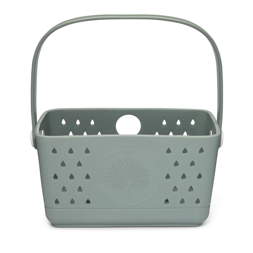 Parker Baby Co. bath caddy with compact design keeps bath toys organized.