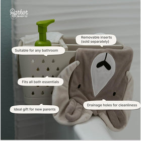 Parker Baby Co Bath Caddy built-in hanging hole for quick drying.