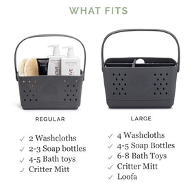 Parker Baby Co Bath Caddy raised bottom prevents water buildup.