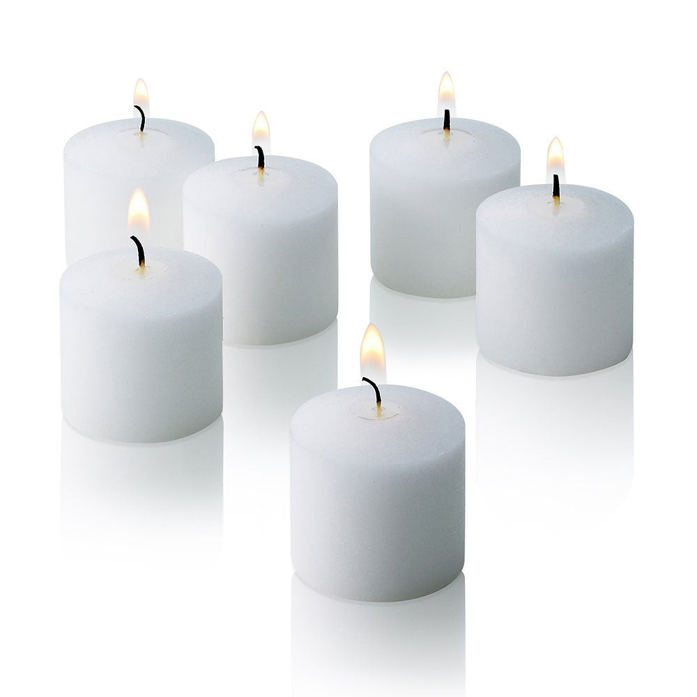PARNOO 10-hour burn time votive candles for long-lasting ambiance.