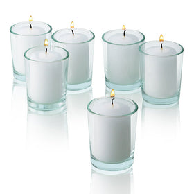 Parnoo votives designed to fit standard candle holders for easy setup.