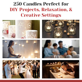 Unscented tea lights in metal cups for versatile bulk use.