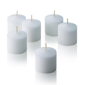PARNOO unscented white votive candles ideal for spa baths and clean lighting.