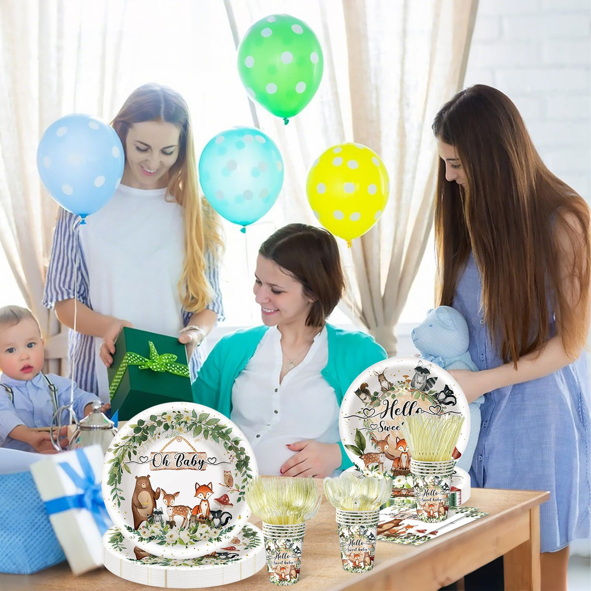 PartXcede tableware in use at a woodland party, creates a charming, coordinated look