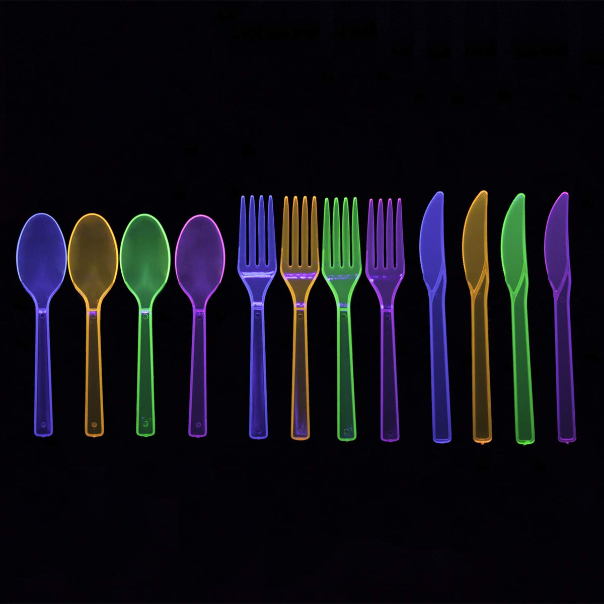 Party Essentials glow dinnerware setup elevates casual dinners to festival vibes