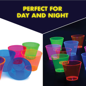 Party Essentials neon under blacklight creates a thrilling mood for parties