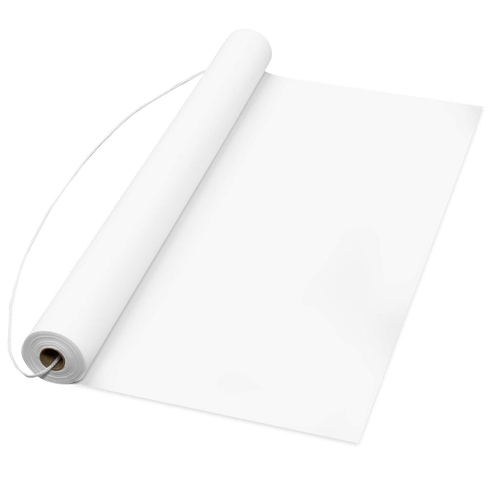 Party Essentials white aisle runner, 50 ft unrolled for ceremonial entrance