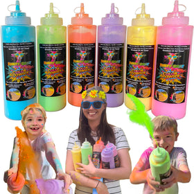 PARTY GOAT green 34oz squeeze bottle for vibrant color bursts at outdoor celebrations.