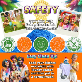 PARTY GOAT orange 34oz squeeze bottle for bold color sprays at Holi and games.