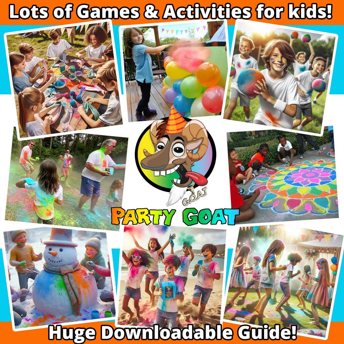 PARTY GOAT purple 34oz squeeze bottle for vibrant festival color at celebrations.