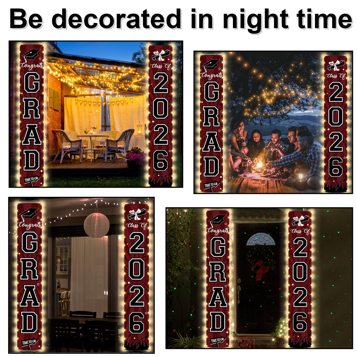 Party Greeting Indoor-outdoor banners support versatile party setups for graduation parties.