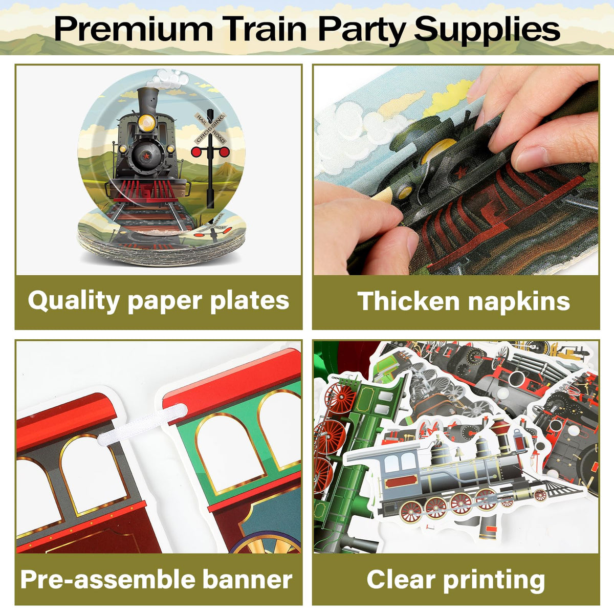 Party Greeting train forks ready for easy serving at a lively party.