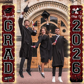 Party Greeting Welcome front door decor suitable for indoor or outdoor graduation celebrations.